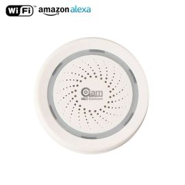 NEO Coolcam Wifi Siren Alarm Sensor and App Notification Alerts Compatiab Alexa Echo Google Home