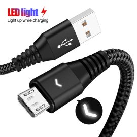 90 Degree elbow Nylon Braided 1m 2m 3m Fast Charging Charger Micro USB Data Cable