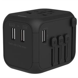 Travel Charger Adapter Plug 4 USB Ports Electrical Socket US UK EU AU