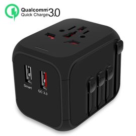 QC3.0 Travel Charger Adapter 2 Ports US UK EU AU Plug Socket