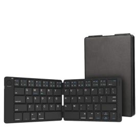 Rechargeable Leather Portable Foldable Bluetooth Keyboard