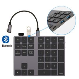 Aluminum Bluetooth Numeric Keypad USB HUB