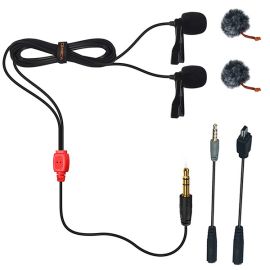 Comica CVM-D02 dual-head lavalier clip-on mini omnidirectional microphone