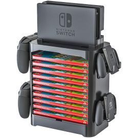 nintendo switch storage tower game disk rack organizer