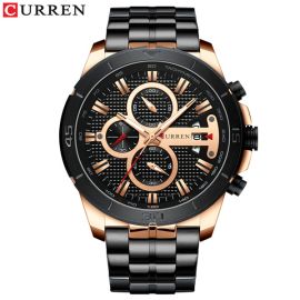 CURREN 8337 Stainless Steel Chronograph Waterproof Men Quartz Watch