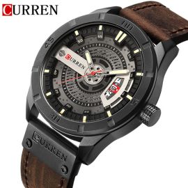 CURREN 8301 leather military sports date mens quartz watch 