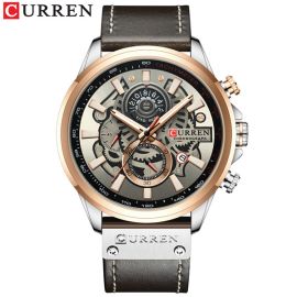CURREN 8380 lether chronograph men quartz watch