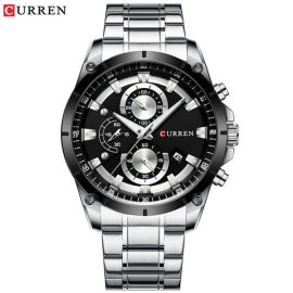 CURREN 8360 Stainless Steel Chronograph Waterproof Mens Quartz Watch 