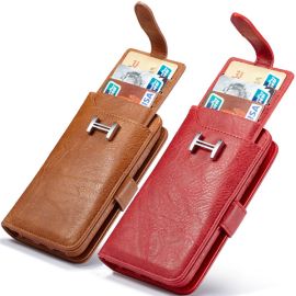 metal buckle leather wallet case pouch for iPhone 11pro max 8 7 6 plus