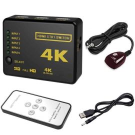 3 In 5 out video splitter box hdmi switcher adapter support 3D 4K 