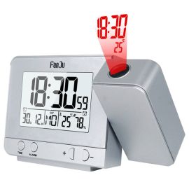 fanJu fj3531 led projection alarm clock date snooze table clock