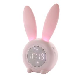cute bunny led digital alarm clock electronic night lamp