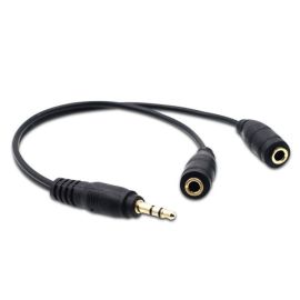 3.5mm 1 male to 2 female audio cable adapters splitters