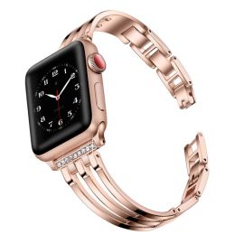 luxury diamond stainless steel bracelet metal band for iWatch 