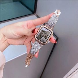 luxury stainless steel strap bling bracelet for iwatch