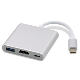 1 in 3 out aluminum type c to HDMI USB type c adapter hub