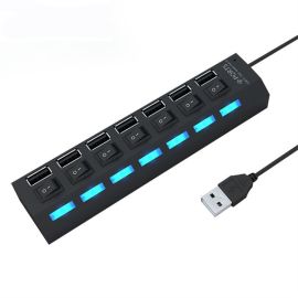 wired 7 ports usb hub splitter with switch