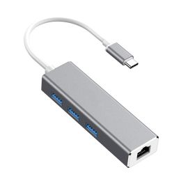 type-c to rj45 gigabit ethernet network adater with 3 usb ports hub