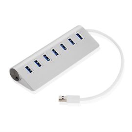 aluminum 7 port usb hub high speed power adapter