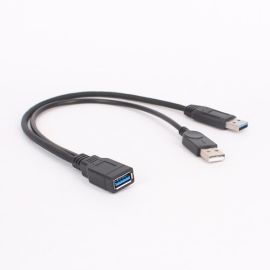 usb 3.0 female to dual usb male data power cable