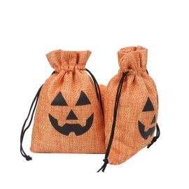 halloween drawstring canvas bags trick or treat gift goody bag
