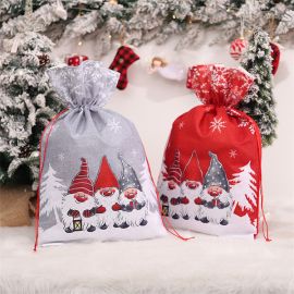 Christmas cartoon wraping drawstring bags santa sacks 