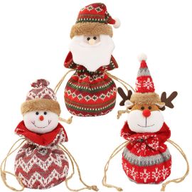 christmas decoration drawstring bags candy pouches for kids