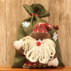 Christmas 3D gift drawstring bag santa sacks present pouche