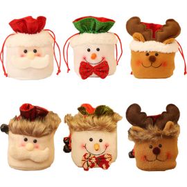 Christmas decorations candy gift bag drawstring pocket
