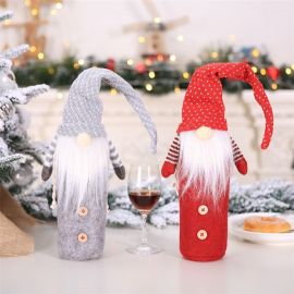 christmas tomte wine bottle cover set