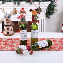 Christmas wine bottle covers dinner table decoration