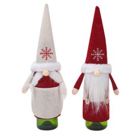 Christmas wine bottle cover non-woven doll topper dust