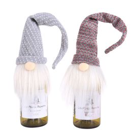 Christmas wine bottle covers xmas santa claus cap