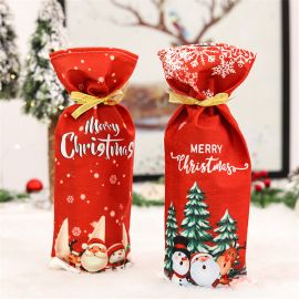 Christmas wine bottle sleeve xmas dress up table decor