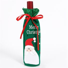 embroidered christmas wine bottle sleeve