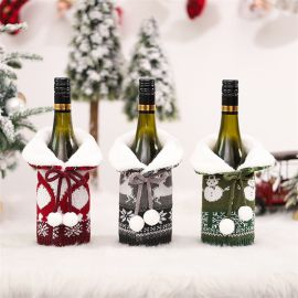 white collar christmas wine bottle sleeves sweater covers