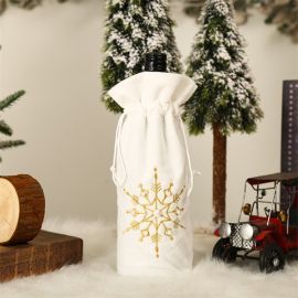 embroidery christmas wine bottle sleeves silver xmas covers