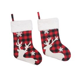 red black plaid christmas stockings xmas decoration
