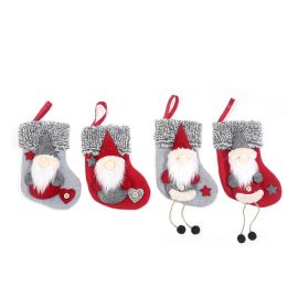 raw edge 3D forester christmas stockings decoration xmas tree pendant