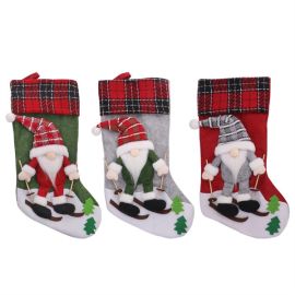 3D gnomes santa christmas stockings fireplace hanging decoration