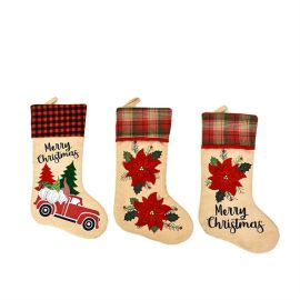 latticed collar christmas stockings xmas decoration