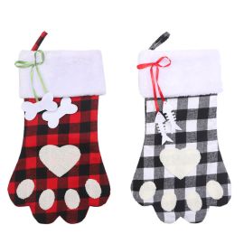 lattice paw Christmas stockings xmas decoration