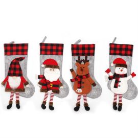 3D Long Legs Santa Elf Snowman gnome Christmas Stockings Xmas Decoration