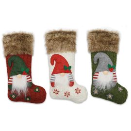knitted raw edge christmas stockings xmas decoration