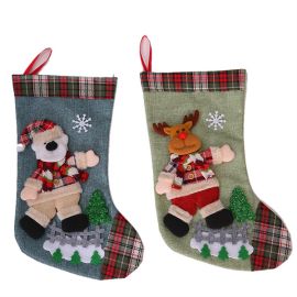 3D classic big christmas stockings xmas tree decoration