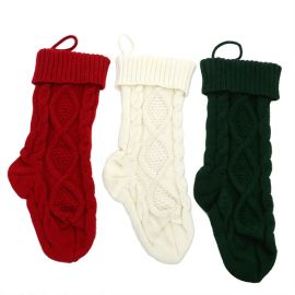 cable knitted christmas stockings xmas tree decorations