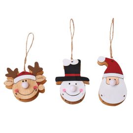 glowing wooden pendant classic christmas tree hanging ornaments
