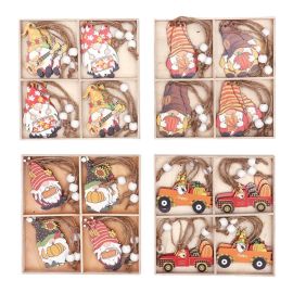 gnome wooden pendant christmas hanging ornaments