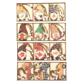 gnome wooden pendant christmas anging decoration set
