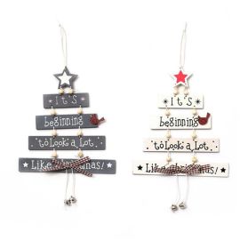 new year wooden pendant christmas hanging decoration